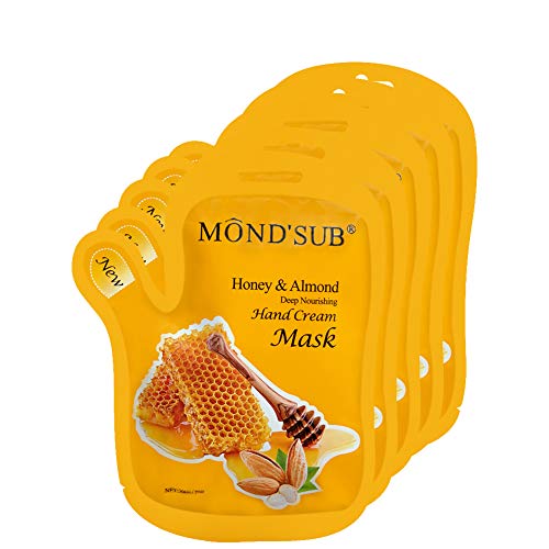 MOND'SUB 5 Pairs of Honey and Almond Best Hydrating Hand & Nail Mask - Best Deep Moisturizing Gloves for Dry Hands