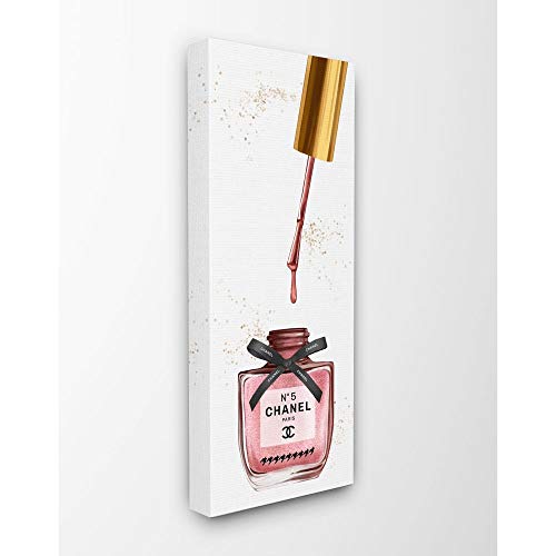 Stupell Industries Makeup Nail Polish Brush Pink Fashion, Design by Artist Ziwei Li Wall Art, 13 x 30, Canvas