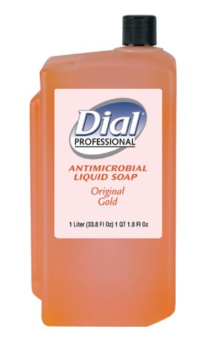 Dial Professional Gold Antibacterial Liquid Hand Soap, 1L Dispenser Refill Bottle (Pack of 8)