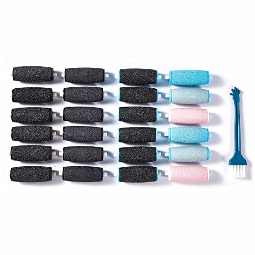 LULUKO Replacement Rollers for Amope 24Pack Extra Coarse Regular Coarse Pedi Perfect Refills Compatible with Amope Pedi Perfect Footfile