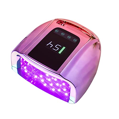 QraraZL Rechargeable Nail Dryer, 96W High Power Professional Nail Lamp LCD Display UV LED Nail Dryer (Purple)