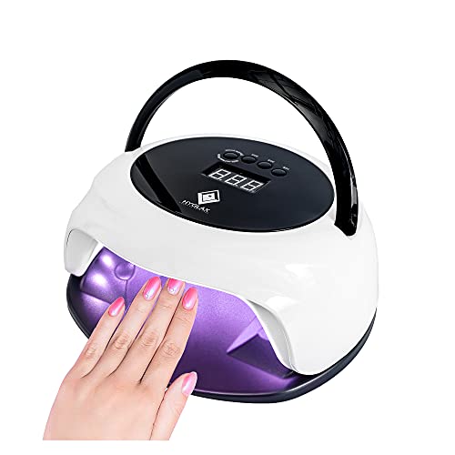 HYGLAX 75W UV LED Nail Dryer-Polish Kit Professional Nail Salon Curing Lamp for Gel Nail-Portable Nail Curing Light with 36pcs LEDs, 4 Timers Automatic Sensor