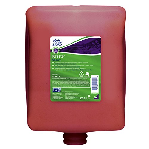 KCH4LTR Deb Group 4 Liter Refill Red Kresto Cherry Scented Heavy Duty Hand Cleanser, English
