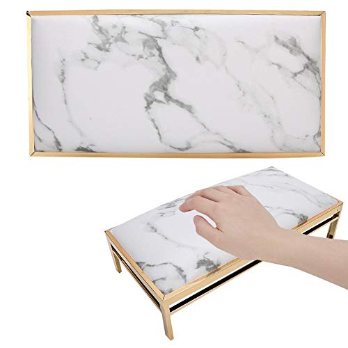 Nail Art Hand Pillow Pad, PU Hand Arm Rest Holder Cushion Manicure Table Mat Set, Nail Care Pad, Manicure Armrest Cushion for Salon Beauty Salon and Home (Marble)