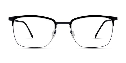 modo 4423 prescription optical eyewear glasses made in japan titanium tr90 acetate lightweight durable strong flexible comfortable modern contemporary casual clean sleek thin semi rimless midnight dark blue navy front