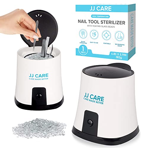 JJ CARE Nail Tool Sterilizer with 70g Glass Beads, High-Temperature Sterilizer for Nail Tools, Sterilizer for Esthetician, Cleaning Pot Sanitizer for Nail Tools, Nail Sterilizer Machine for Salon