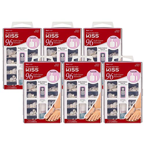 KISS 100 Acrylic Plain Nails (6 PACK, Toenails)