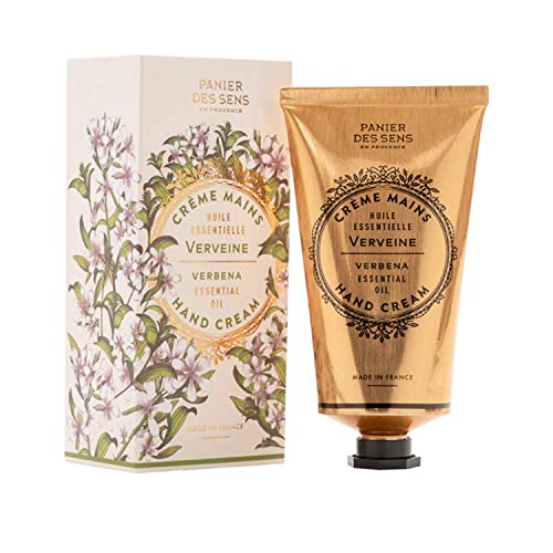 Panier des Sens - Hand Cream for Dry Cracked Hands and Skin – Verbena Hand Lotion, Moisturizer, Mask - With Shea Butter and Olive Oil - Hand Care Made in France 97% Natural Ingredients - 2.5floz