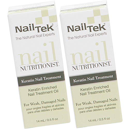 Nail Tek Nail Nutritionist, Keratin Enriched Nail Treatment Oil for Weak and Damaged Nails, 0.5 oz, 2-Pack