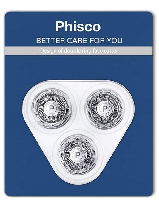Electric Shaver Men PHISCO 3 Pcs Replacement Shaver Head Blade Cutters (White)