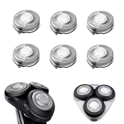 SH50 Replacement Heads for Philips Norelco Series 5000 Electric Shaver, Replacement Blades Head Fit for Phillips Series 5000, AquaTouch, PowerTouch, 6 pcs