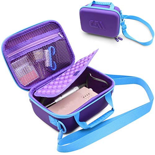 CASEMATIX Portable EFile Nail Drill Machine Case - Professional Hard Shell Bag for Rechargeable Nail Machine Compatible with Nails Drill from AIRSEE, AZ GOGO, MelodySusie, NATPLUS and More