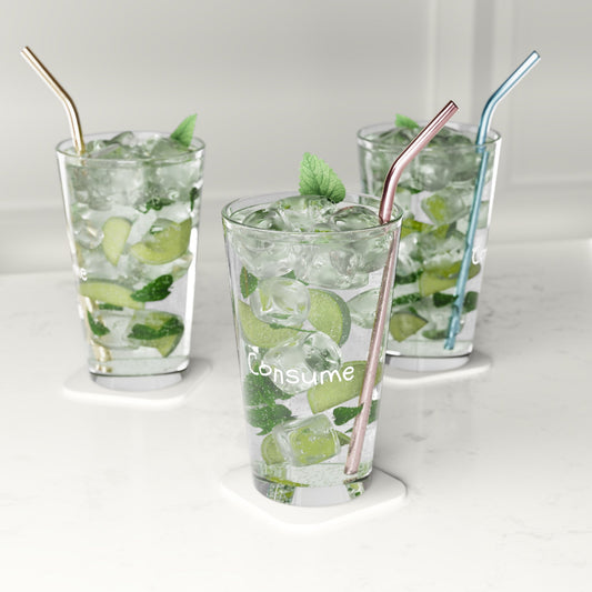 Pint Glass, 16 oz - Consume - Premium Pint Glass from Concordia Style Boutique - Just $23.78! Shop now at Concordia Style Boutique
