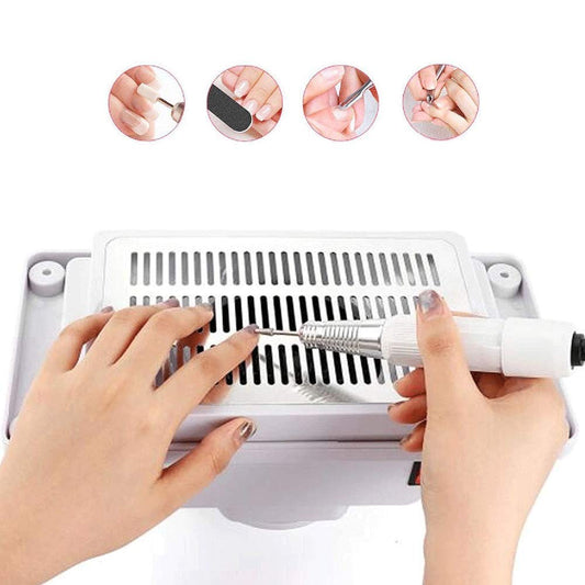 KISSHAKE Nail Dust Collector, Powerful Nail Vacuum Fan Dust Collector Extractor Dust Suction Cleaner Machine Manicure Tools for Acrylic Gel Poly Nails Polishing Filing, Salon / Home Use