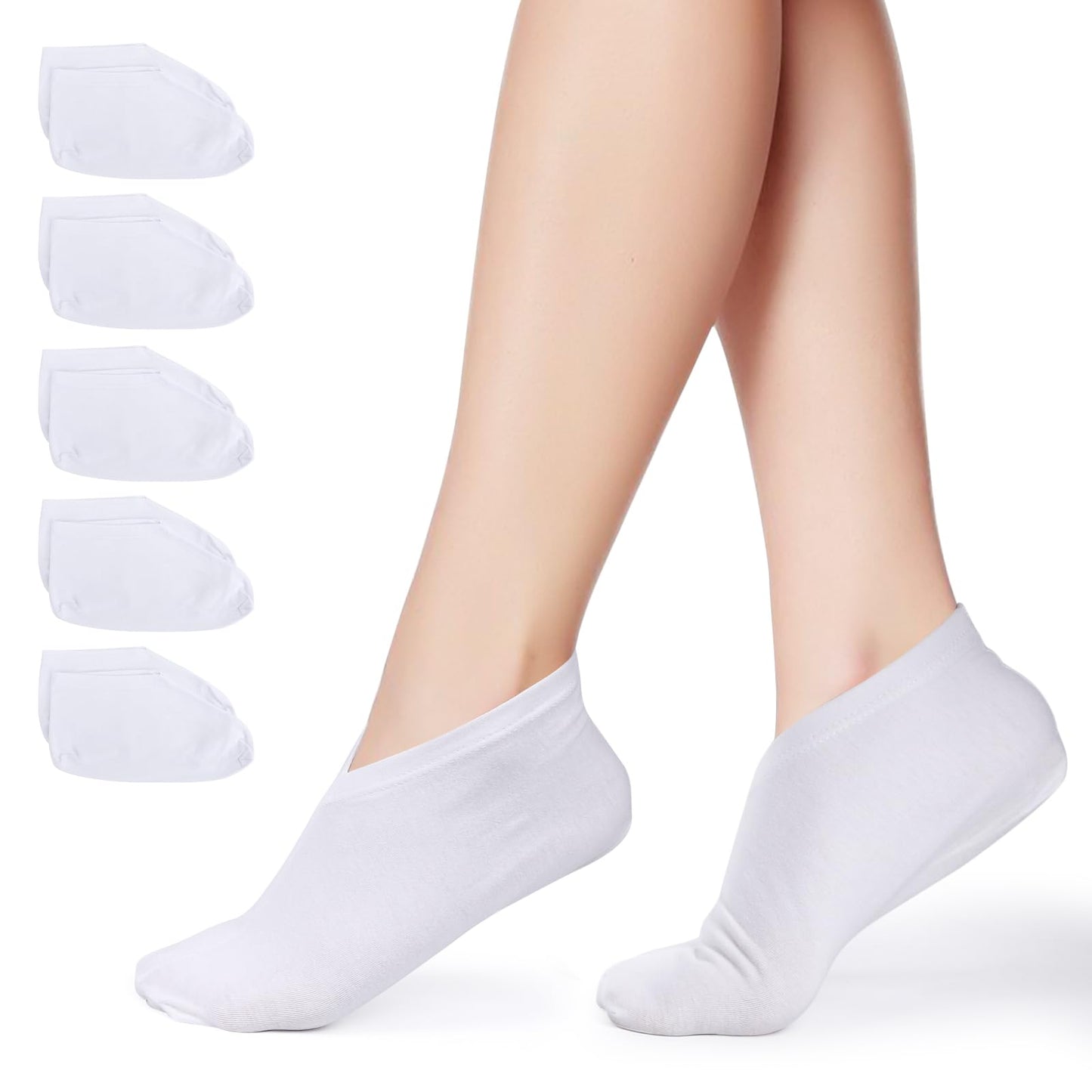 Segbeauty 6 Pairs Moisturizing Socks Overnight, Foot SPA Socks for Dry Feet, Moisture Socks for Cracked Feet Women, White Cotton Lotion Socks Foot Socks Moisturizing Overnight Sleeping Socks