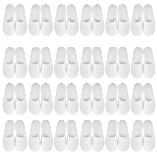 Geyoga 24 Pairs Disposable Slippers for Guests Bulk House Slippers Spa Slippers for Family Guests Hotels Home Wedding Party(White)