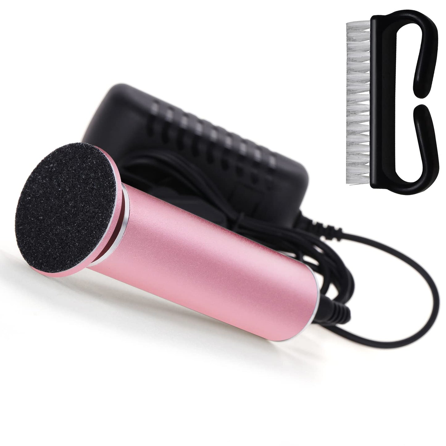 Electric Callus Remover (Adjustable Speed) with 60pcs Sandpaper Discs, Professional Electric Foot File Pedicure Tools Foot Sander Griner Dead Skin Remover, with Clean Brush, FCR-1 Pink