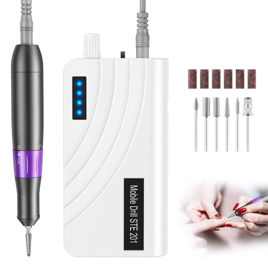 LNKERCO 35000 RPM Electric Nail Drill Machine, Electric Nail File Acrylic Gel Nails, Manicure Pedicure Tool with Drill Bits, Portable Efile Nail Drill for Polishing Tools for Home and Salon Use