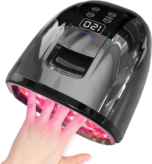 MINI LOP Cordless UV LED Nail Lamp, 90W Gel Nail Lamp Rechargeable Professional Nail Dryer UV Lights for Nails with Auto-Sensor 4 Timer (Black)