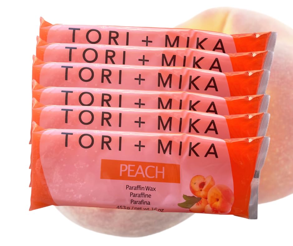 TORI MIKA Paraffin Wax Refills, 6 lbs Peach Scented Paraffin Wax Beads Blocks for Paraffin Bath, Paraffin Wax Machine Refills for Hand Feet Dry Skin, Relieve Stiff Muscles and Pain, Deep Hydration