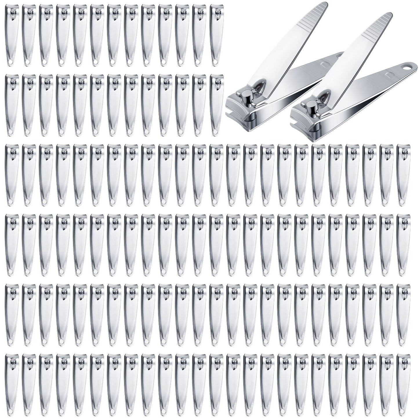 Hestya 300 Pieces Nail Clippers Set Stainless Steel Bulk Toenail Clippers Portable Fingernail Clipper Sturdy Nail Cutter Manicure Trimmer Curved Edge for Men Women Toe Travel Pedicure Clip