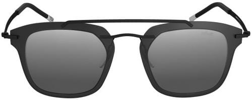 silhouette explorer 8690 sunglasses hand made in austria, eyewear, eyeglasses, glasses, prescription optical, black titanium, spx plastic, silver gradient lens. Aviator style. front view