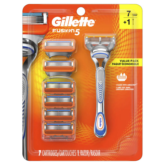 Gillette Fusion5 Mens Razor, Includes 1 Handle, 6 Blade Refills (Packaging May Vary)