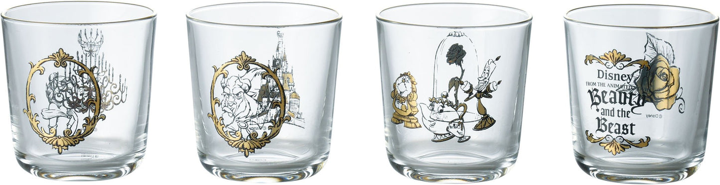 Disney Beauty and the Beast Glass Set of 4 Pieces 51079 8xH8cm 240ml in Box NEW