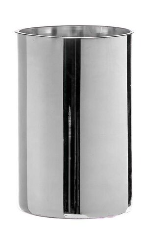 Set of Four  8" X 5" Silver Glass Cylinder Vases