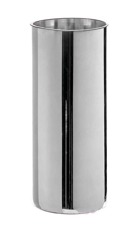 Set of Four 12" Silver Glass Cylinder Vases