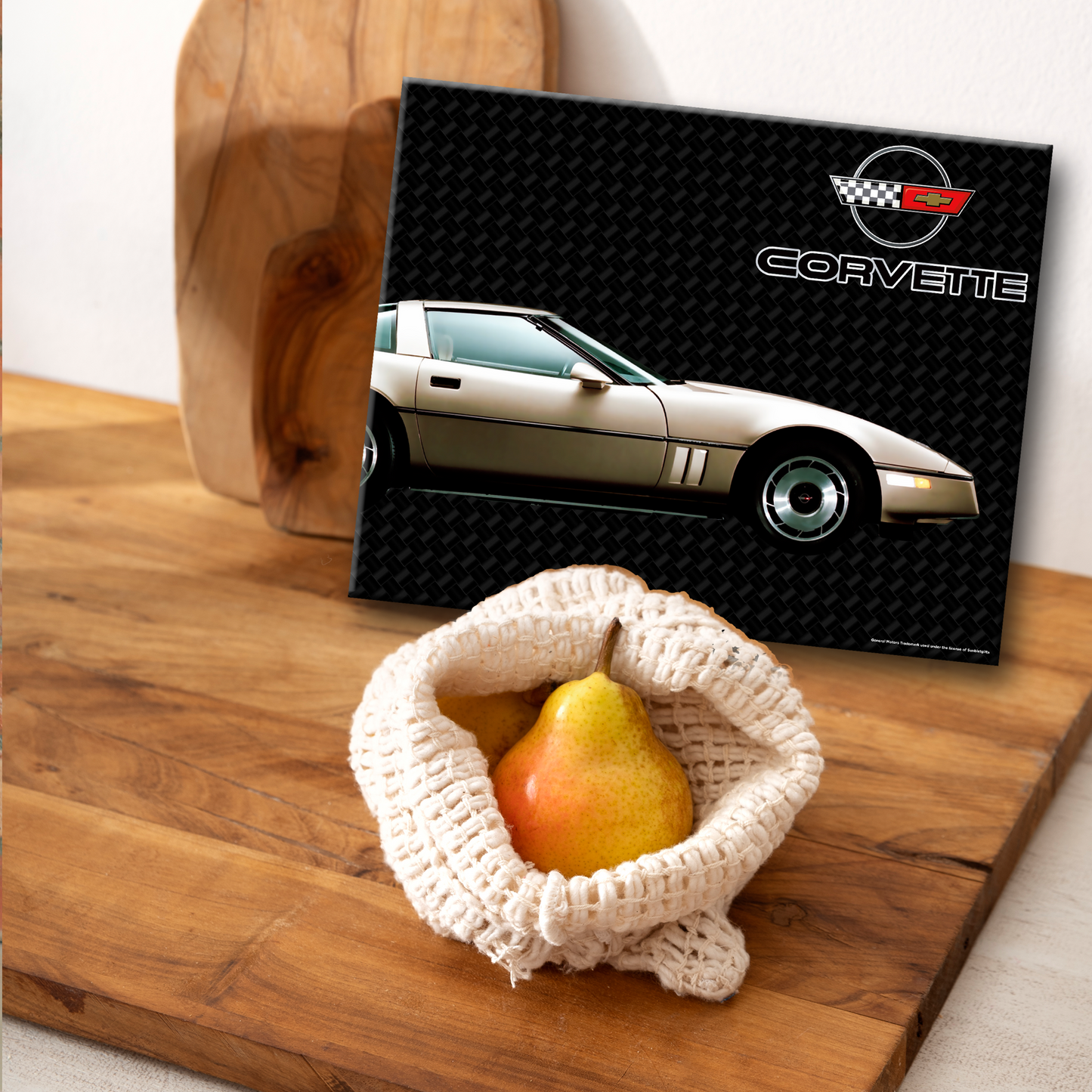 C4 Corvette Glass Cutting Board, 12"x15" Tempered Glass, Made in the USA