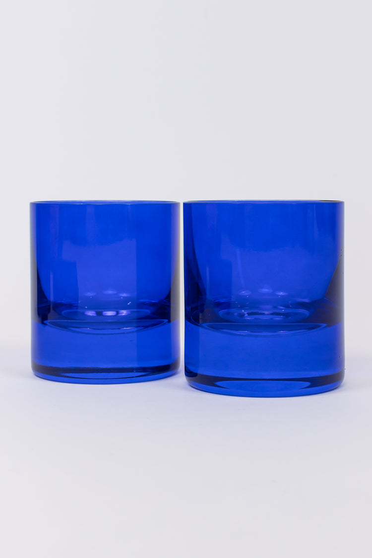 Estelle Colored Rocks Glasses- Royal Blue