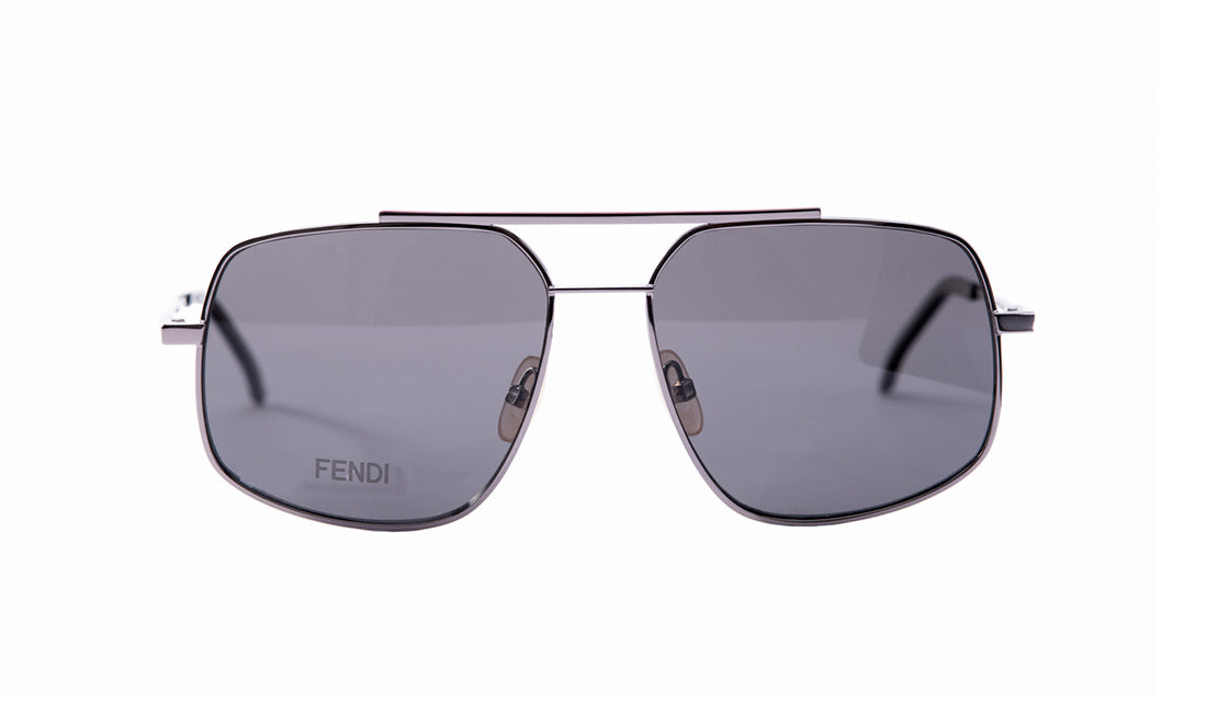 Sunglasses Fendi FFM0007S (Polarized) Aviator, Fendi, Grey, Large, Mens, Metal, Polarized, Sunglasses