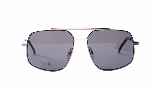 Sunglasses Fendi FFM0007S (Polarized) Aviator, Fendi, Grey, Large, Mens, Metal, Polarized, Sunglasses