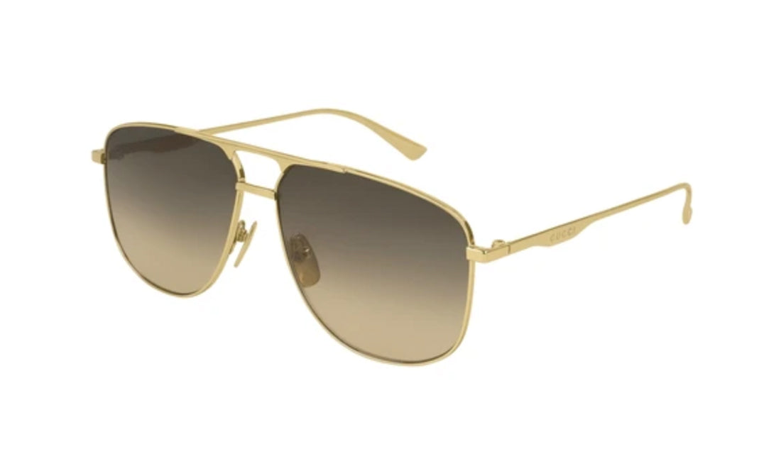 Sunglasses Gucci GG0336S Aviator, Black, Gold, Gucci, Large, Mens, Metal, Non-Polarized, Prescription, Sunglasses