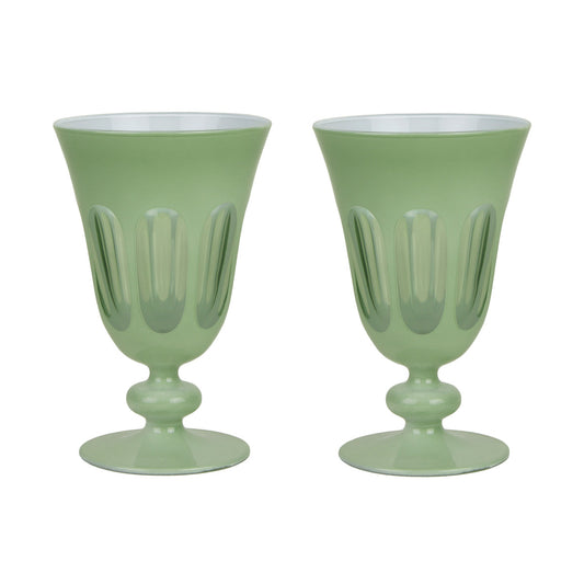 Sage Tulip Drinking Glass Set