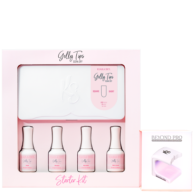 Kiara Sky - Gelly Tips Starter Kit - SQUARE SHORT with mini lamp
