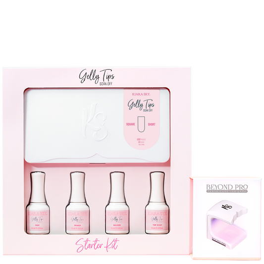 Kiara Sky - Gelly Tips Starter Kit - SQUARE SHORT with mini lamp