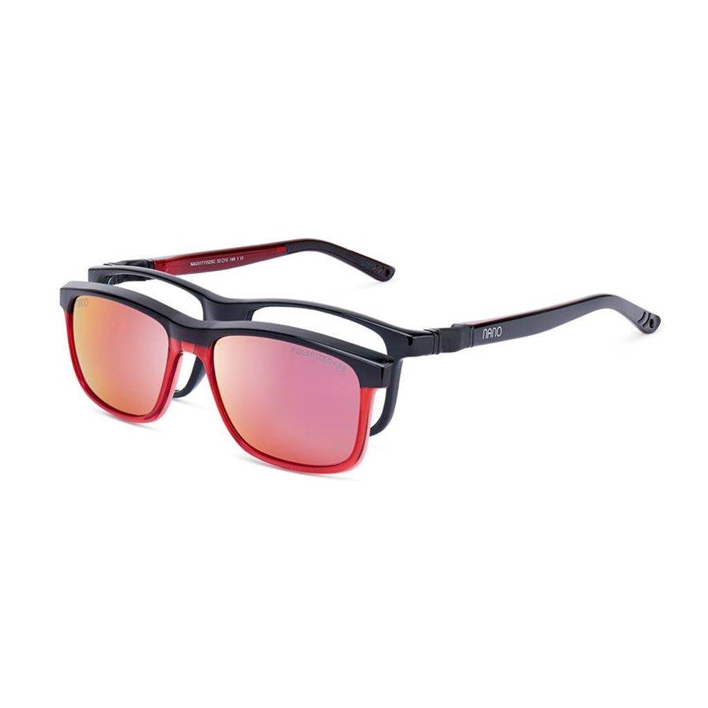 Nano Fanboy Solar Clip Black/Red angled view