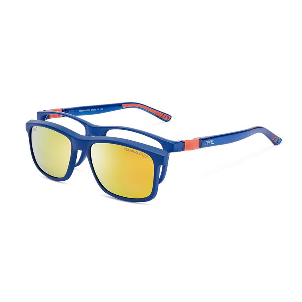 Nano Fanboy Solar Clip Navy/Orange angled view