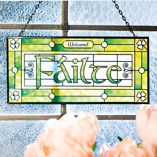 Failte Stained Glass Window Hanger