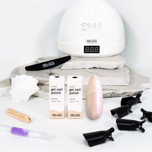 Gelous gel nail polish Golden Rose Starter Pack - photographed in New Zealand