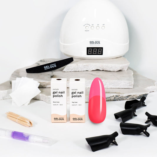 Gelous gel nail polish Neon Pink Starter Pack - photographed in New Zealand