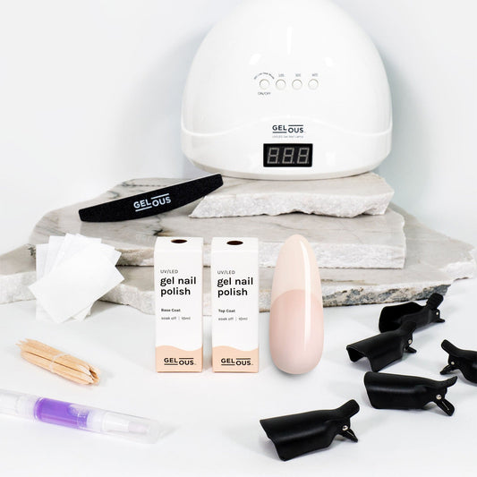 Gelous gel nail polish Spilt Milk Starter Pack - photographed in New Zealand