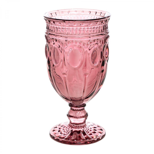 DECOSTAR™ EMBOSSED GLASS GOBLET 6½" 10OZ 6PC/BOX - BLUSH