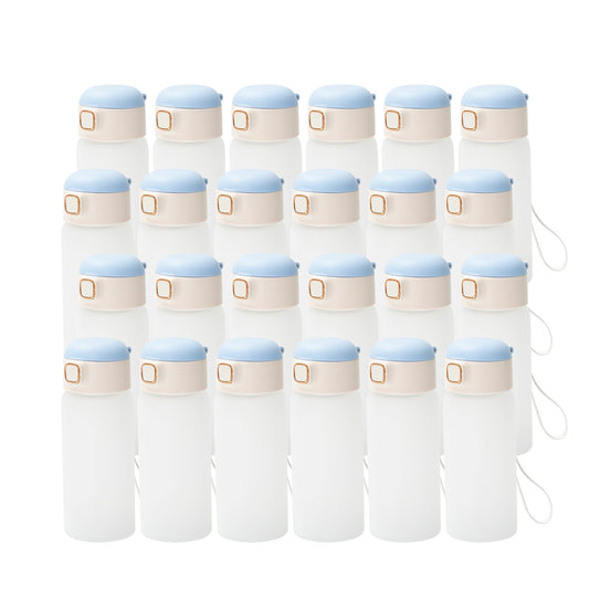 Wholesale Sublimation Glass Water Bottles with Color Lids and Straw for Kids 15 OZ 24 Pieces Blue