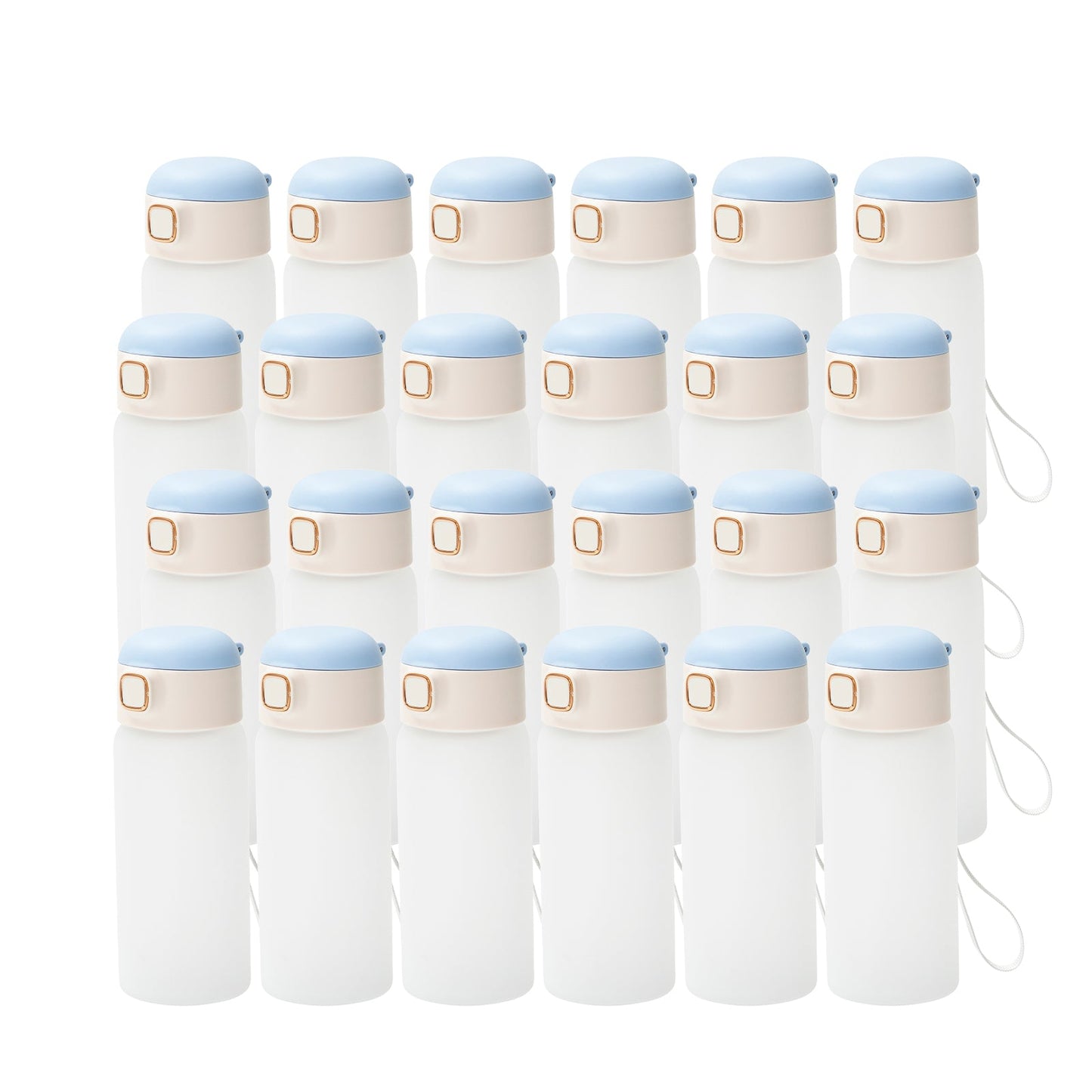 Wholesale Sublimation Glass Water Bottles with Color Lids and Straw for Kids 15 OZ 24 Pieces Blue