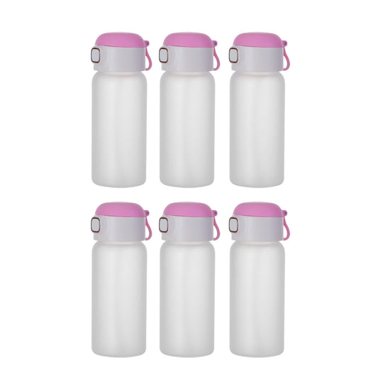 Sublimation Glass Water Bottles with Color Lids and Straw for Kids 15 OZ 6 Pack (3 color options)