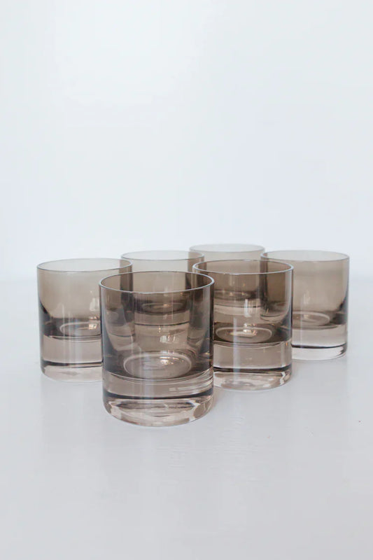 Estelle Colored Rocks Glasses- Gray Smoke