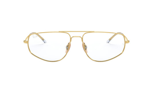Frames Rayban 0RX6455 Aviator, Frames, Gold, Grey, Large, Mens, Metal, Prescription, Rayban